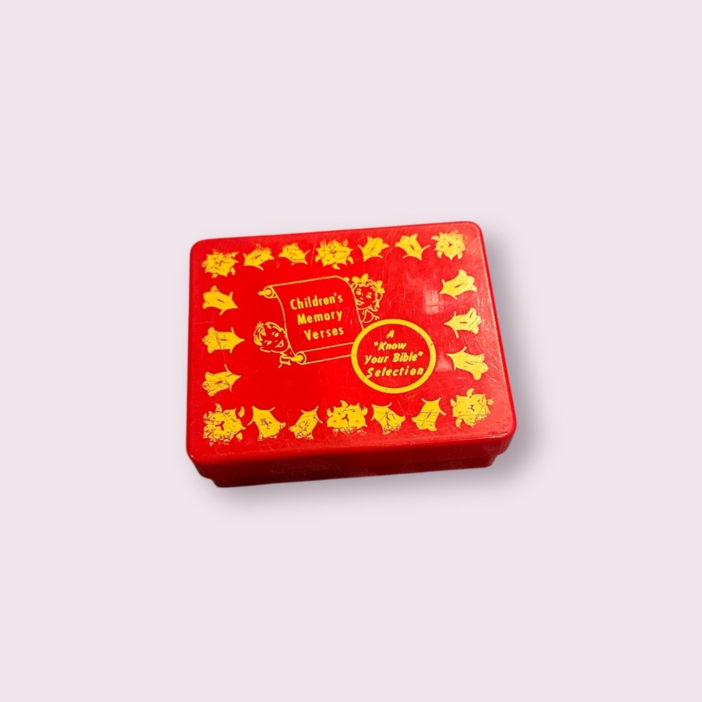 Vintage Red Children's Memory Verses Box "Know Your Bible" Selection